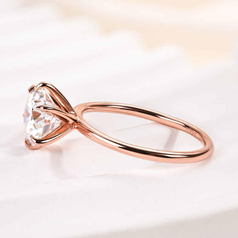 Aurevyn 2.0 Ct Round Cut 6 Prong Rose Gold Engagement Ring
