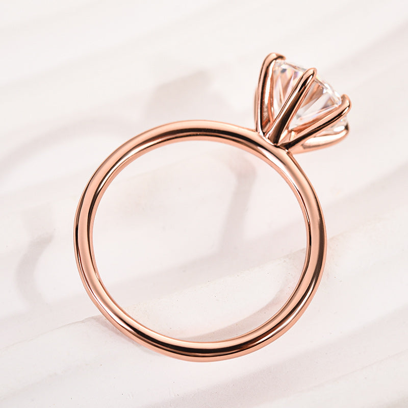 Aurevyn 2.0 Ct Round Cut 6 Prong Rose Gold Engagement Ring