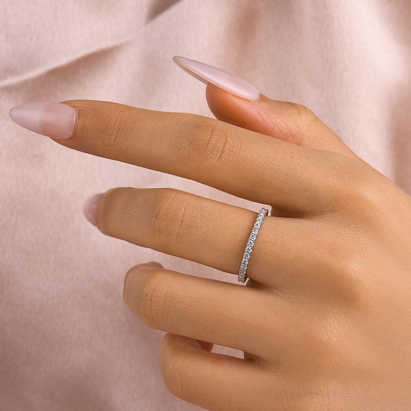 Aurevyn 0.5 Ct Full Eternity Thin Wedding Band For Women