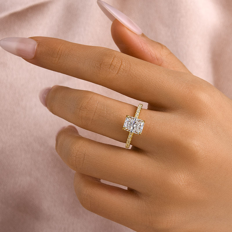 Aurevyn 2.0 Ct Radiant Cut Yellow Gold Engagement Ring