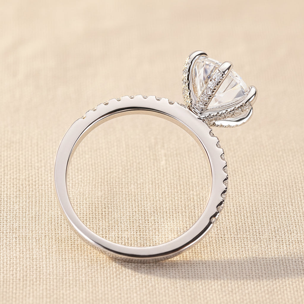 Aurevyn 2.0 Ct ～4.0 Ct Round Cut 6 Prong Promise Rings For Women