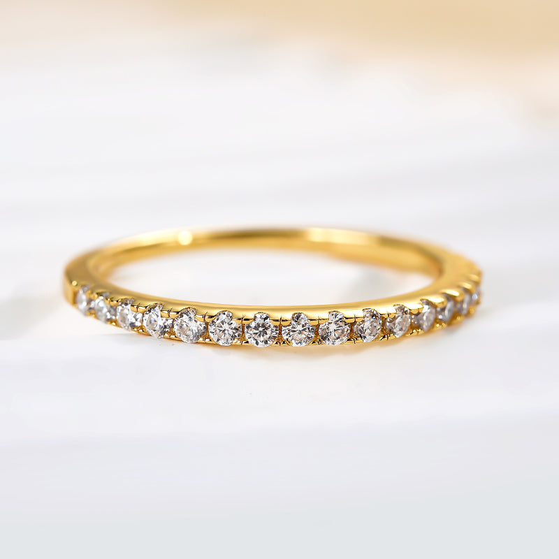 Aurevyn 0.5 Ct Round Cut Yellow Gold Anniversary Ring
