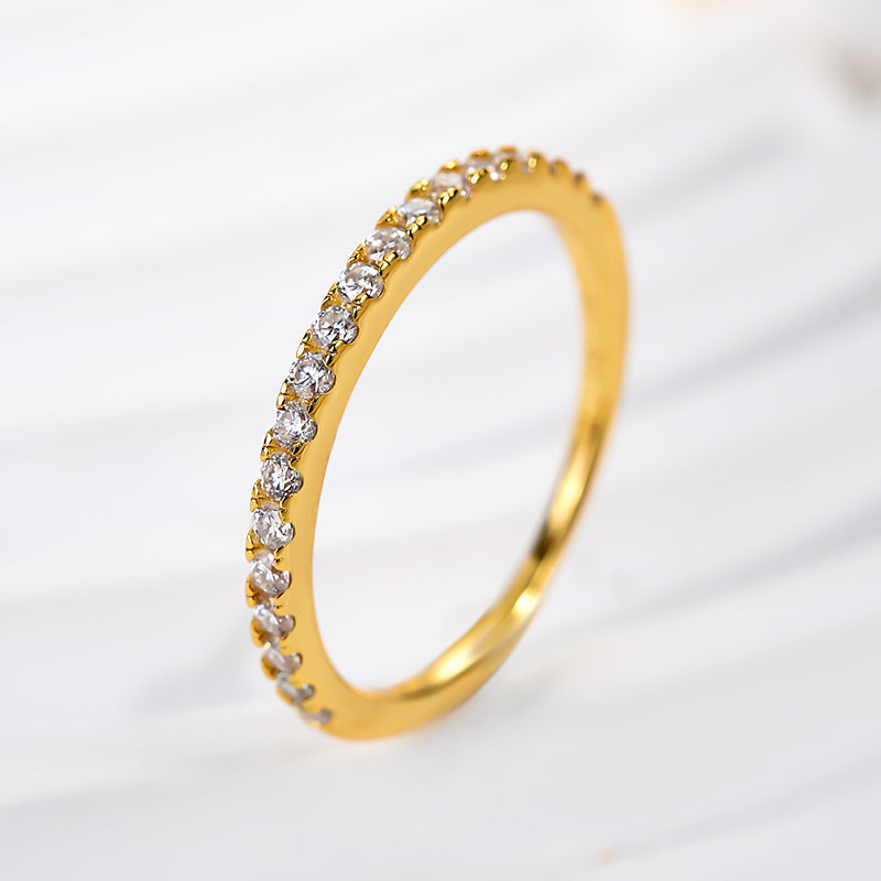 Aurevyn 0.5 Ct Round Cut Yellow Gold Anniversary Ring