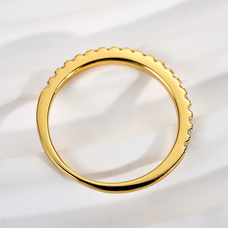 Aurevyn 0.5 Ct Round Cut Yellow Gold Anniversary Ring