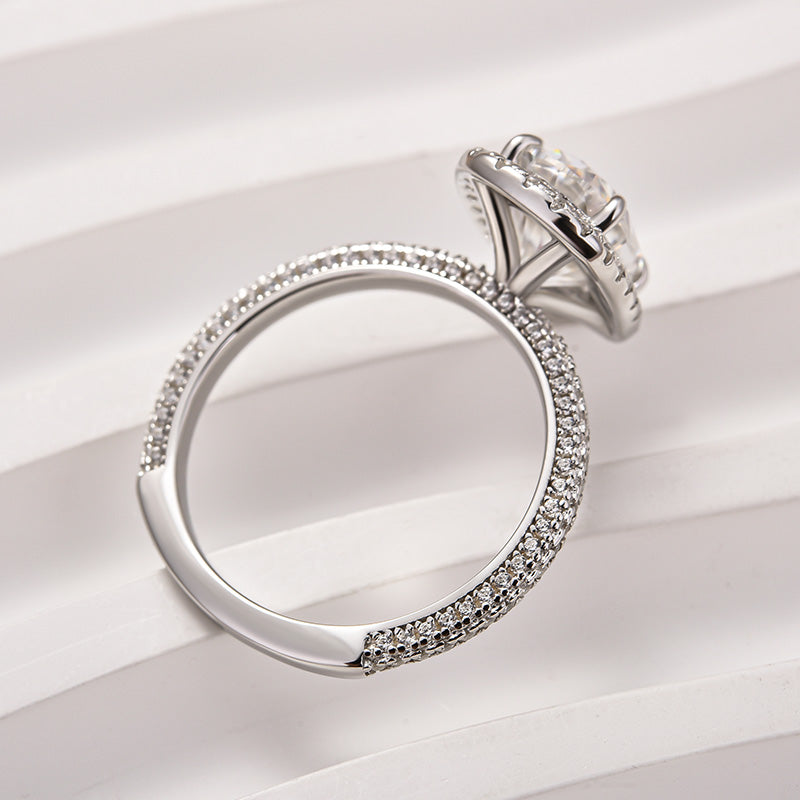 Aurevyn 2.5 Ct Halo Oval Cut Promise Ring For Women
