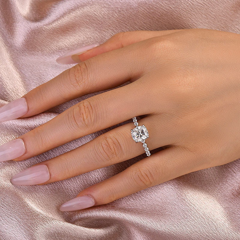 Aurevyn 2.0 Ct White Gold Cushion Cut Bridal Ring