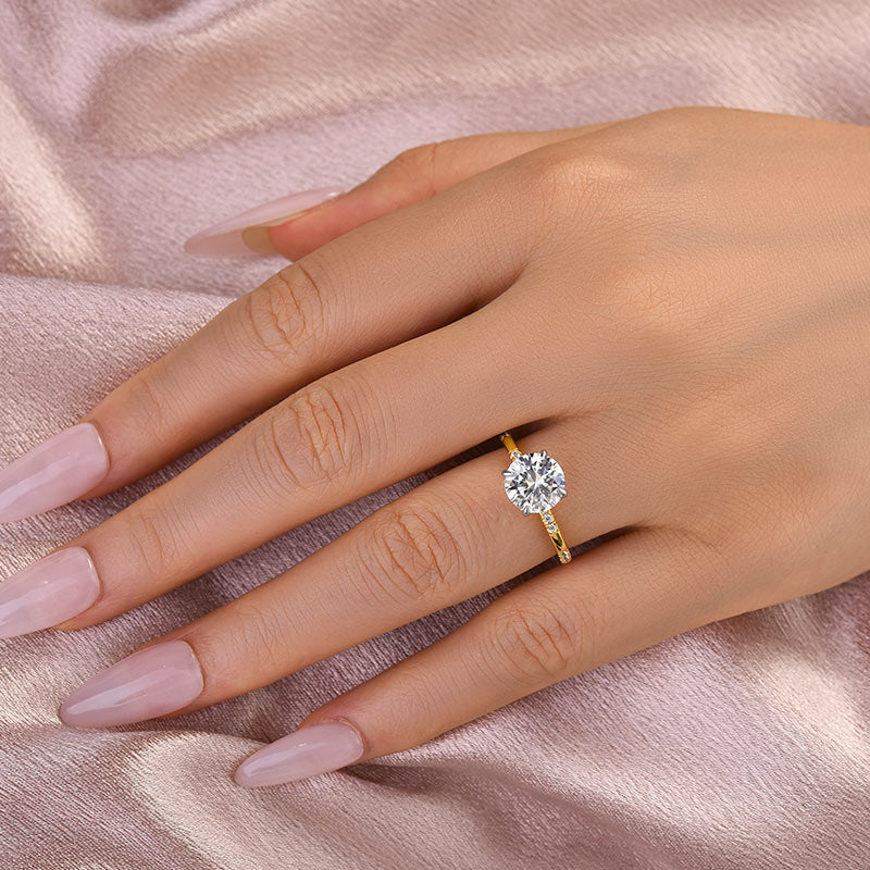 Aurevyn 2.0Ct Round Cut Elegant Two-tone Engagement Ring