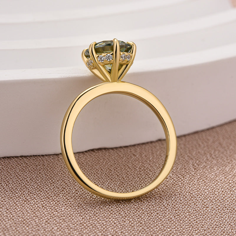 Aurevyn 2.0 Ct Round Cut Paraiba Tourmaline Engagement Ring