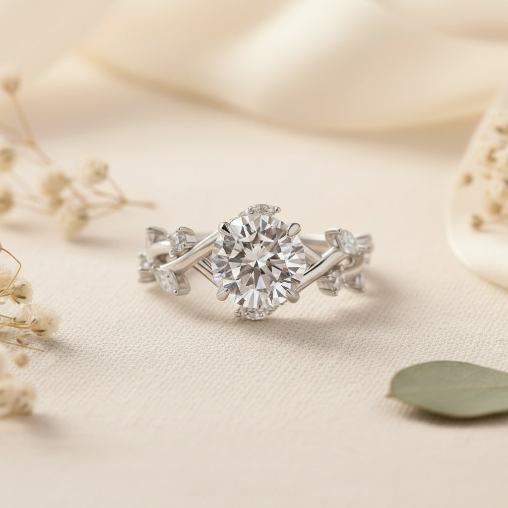 Aurevyn 2.0 Ct Vintage Vine Design Engagement Ring
