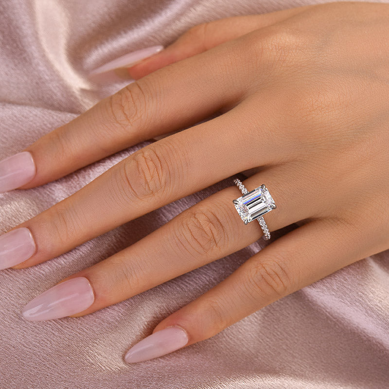 Aurevyn 3.5 Ct Emerald Cut Engagement Ring For Women