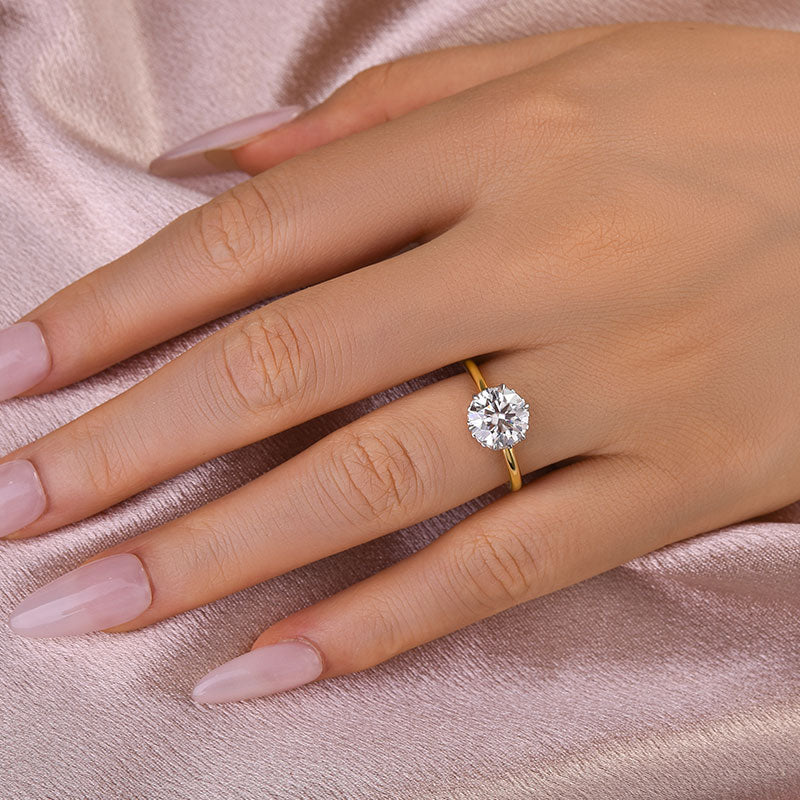Aurevyn Two-tone 2.0 Ct Round Cut Promise Ring For Women