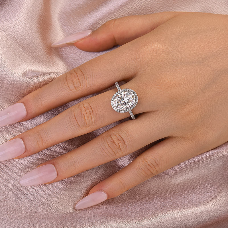 Aurevyn 4.5 Ct Oval White Gold Promise Ring
