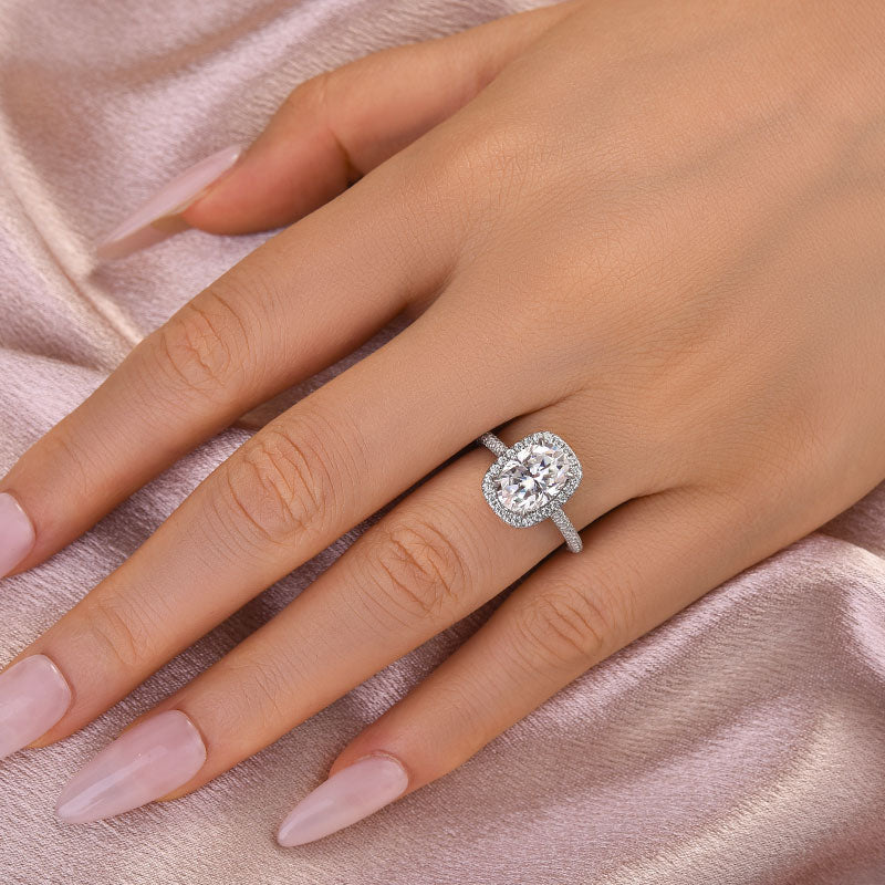 Aurevyn 2.5 Ct Halo Oval Cut Promise Ring For Women