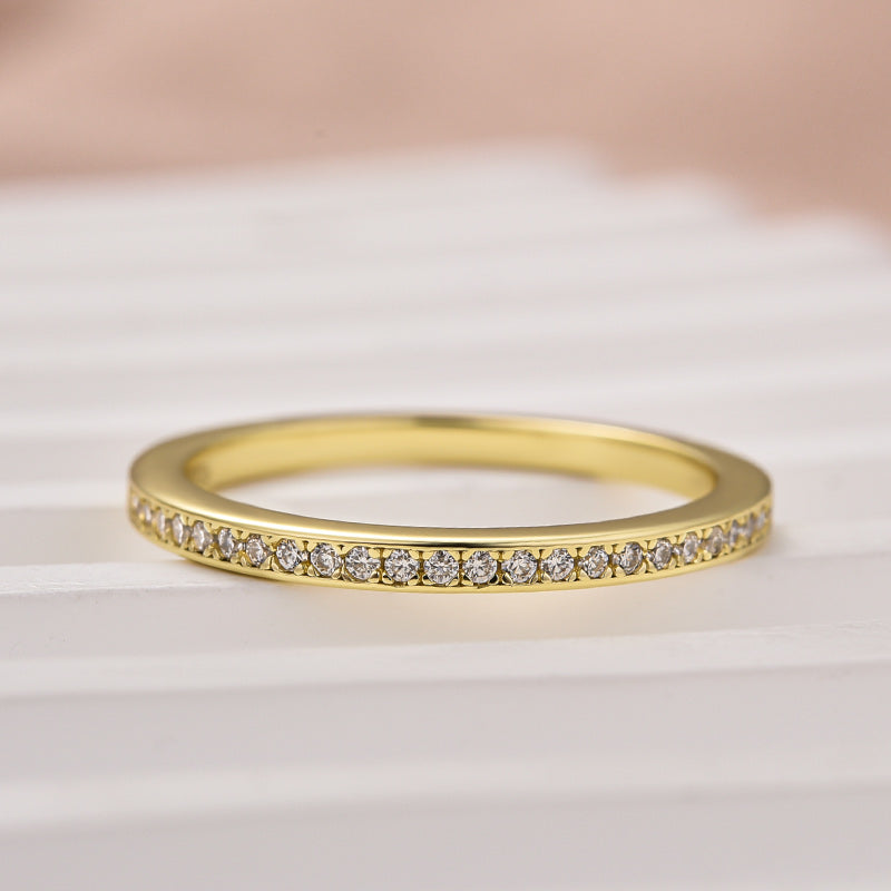 Aurevyn Channel Set Eternity Moissanite Diamond Wedding Band
