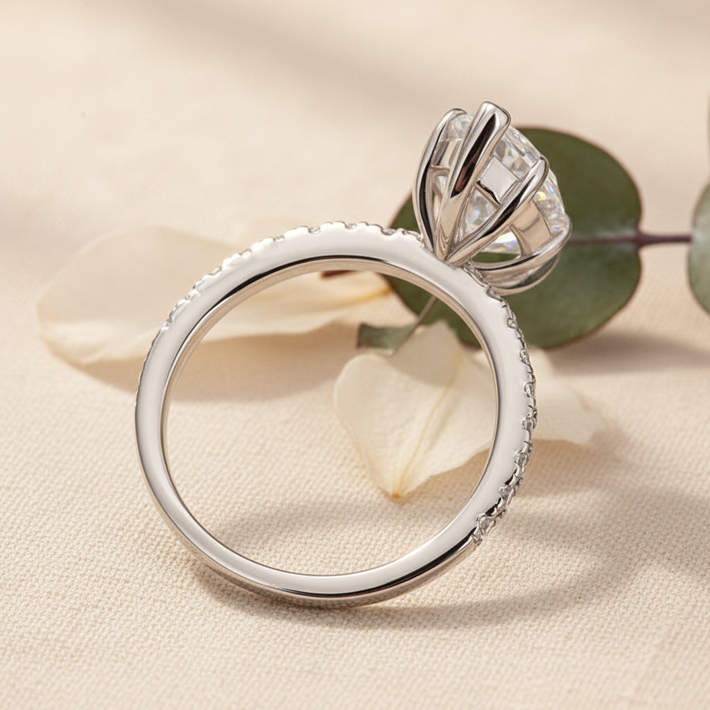 Aurevyn 1.0Ct～4.0 Ct Marquise Cut White Gold Half-Coverage Engagement Ring