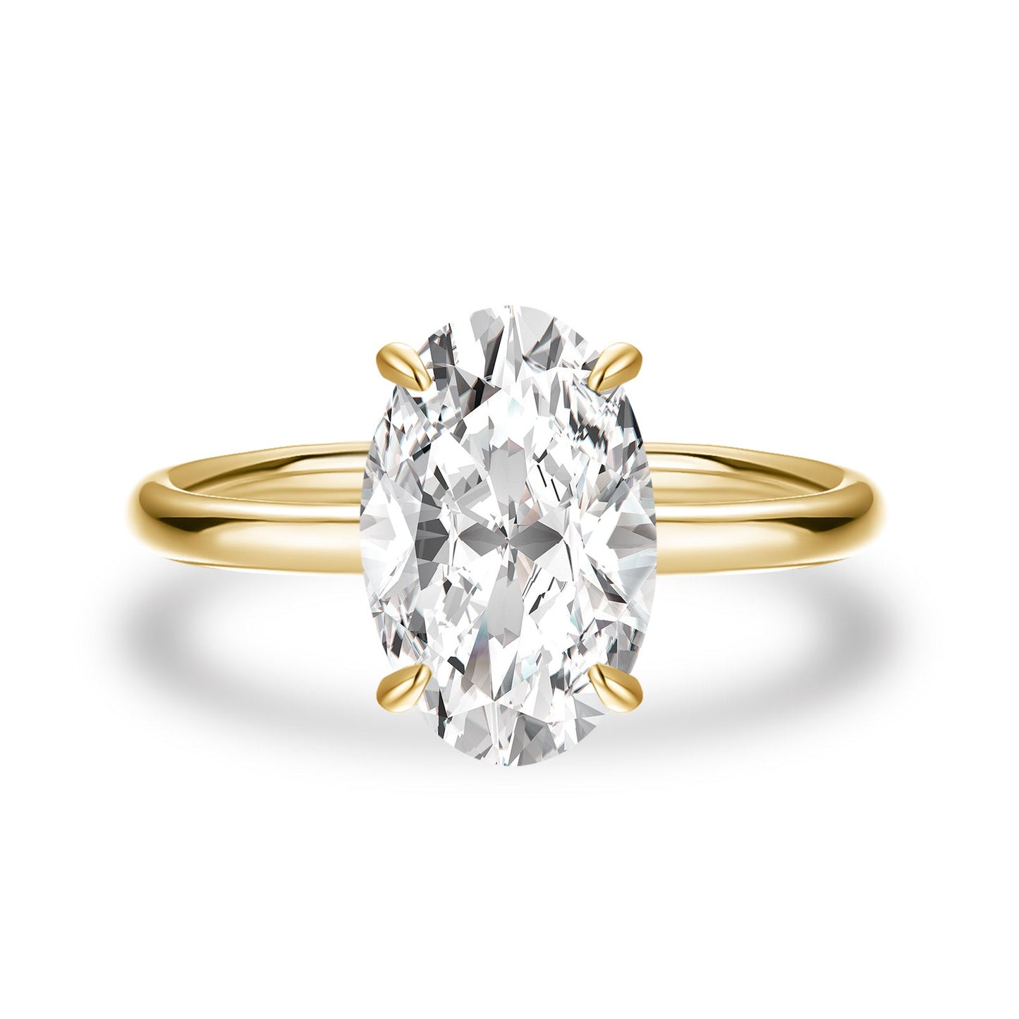 Aurevyn 3.0Ct Oval Cut Yellow Gold Promise Ring For Women