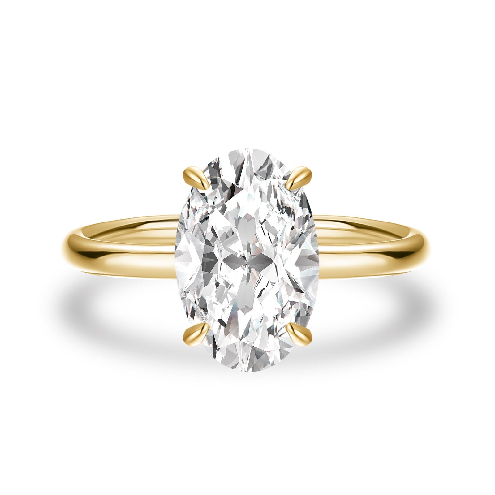 Aurevyn 3.0Ct Oval Cut Yellow Gold Promise Ring For Women