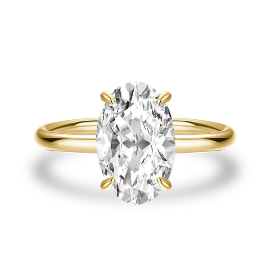 Aurevyn 3.0Ct Oval Cut Yellow Gold Promise Ring For Women