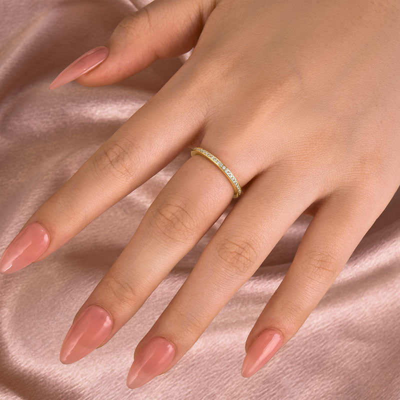 Aurevyn Channel Set Eternity Moissanite Diamond Wedding Band