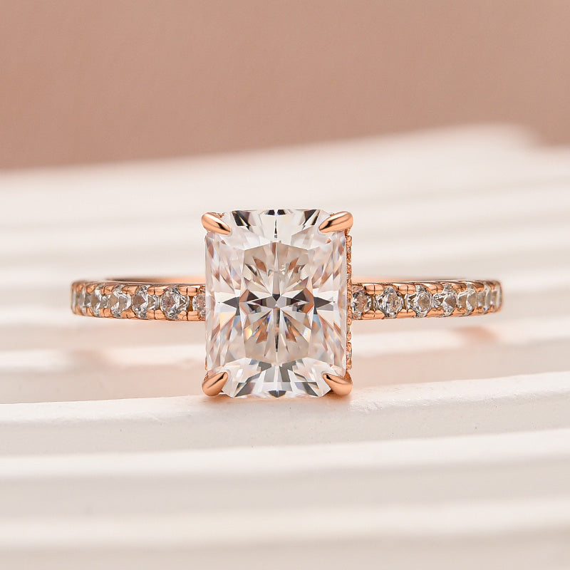 Aurevyn 2.0 Ct Radiant Cut Rose Gold Engagement Ring