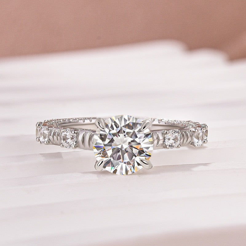 Aurevyn Moissanite 1.2 Ct Round Cut White Gold Engagement Ring