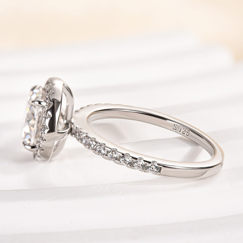 Aurevyn 2.0 Ct Halo Round Cut White Gold Engagement Ring
