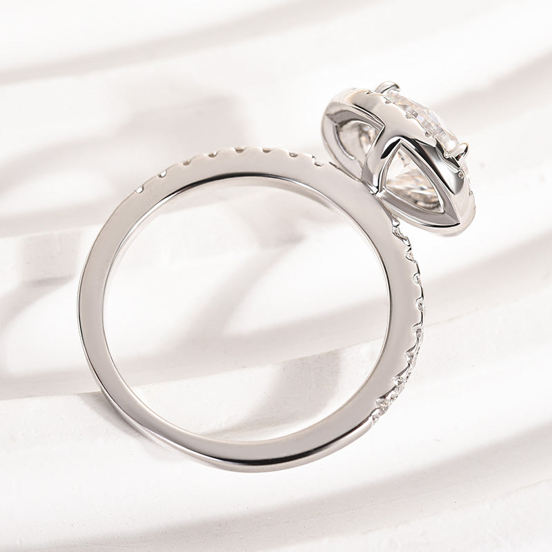 Aurevyn 2.0 Ct Halo Round Cut White Gold Engagement Ring
