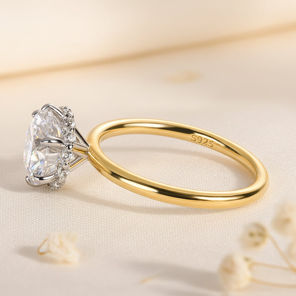 Aurevyn Two-tone 2.0 Ct Round Cut Promise Ring For Women