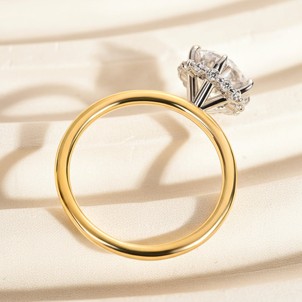 Aurevyn Two-tone 2.0 Ct Round Cut Promise Ring For Women
