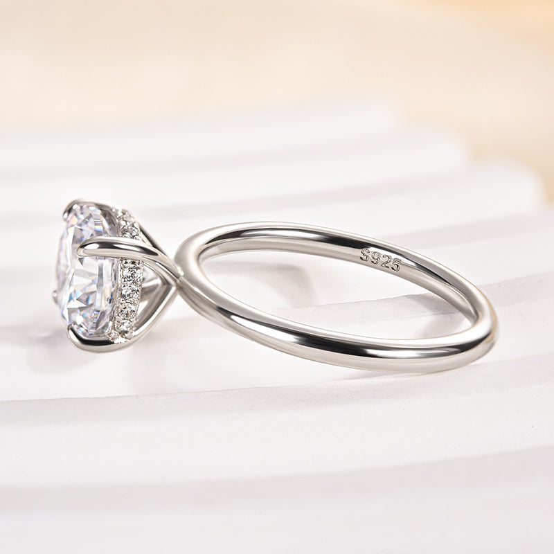 Aurevyn 2.0~4.0 Ct Round Cut White Gold Promise Ring