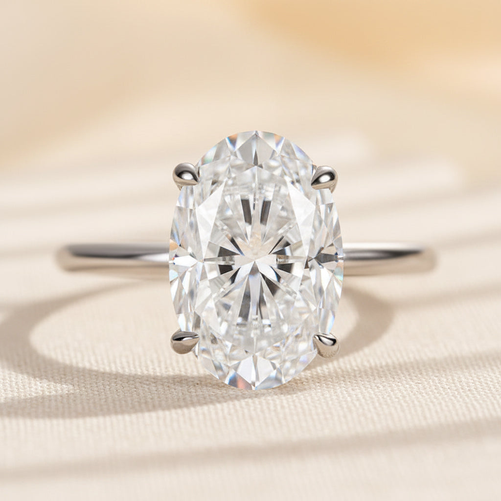 Aurevyn 2.0Ct~5.5Ct Oval Cut Promise Ring For Women