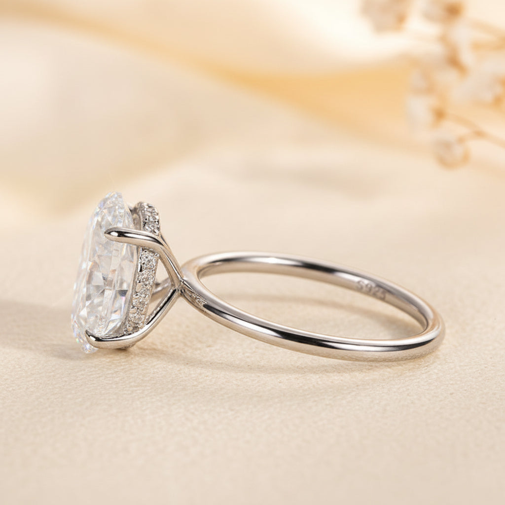 Aurevyn 2.0Ct~5.5Ct Oval Cut Promise Ring For Women