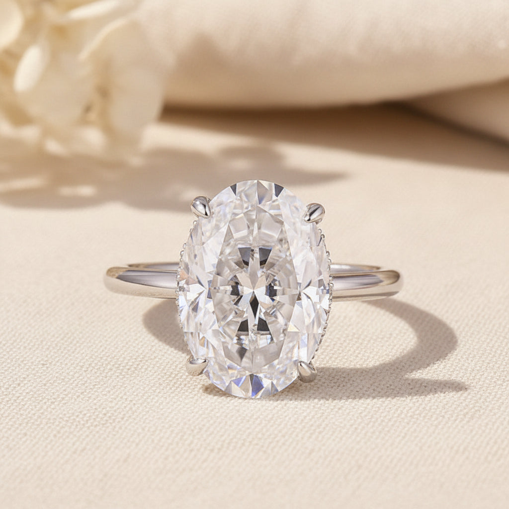 Aurevyn 2.0Ct~5.5Ct Oval Cut Promise Ring For Women