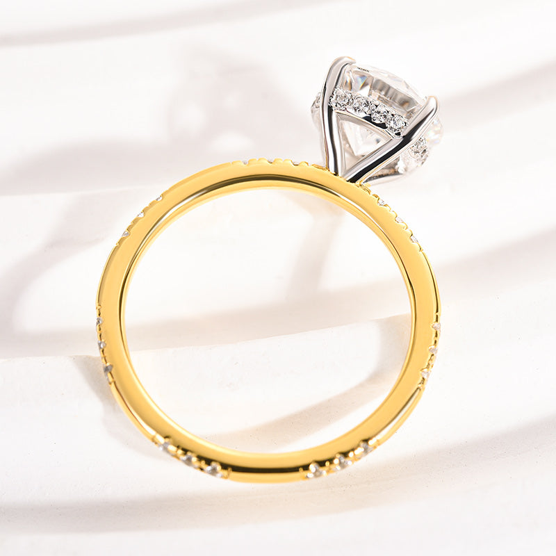 Aurevyn 2.0Ct Round Cut Elegant Two-tone Engagement Ring