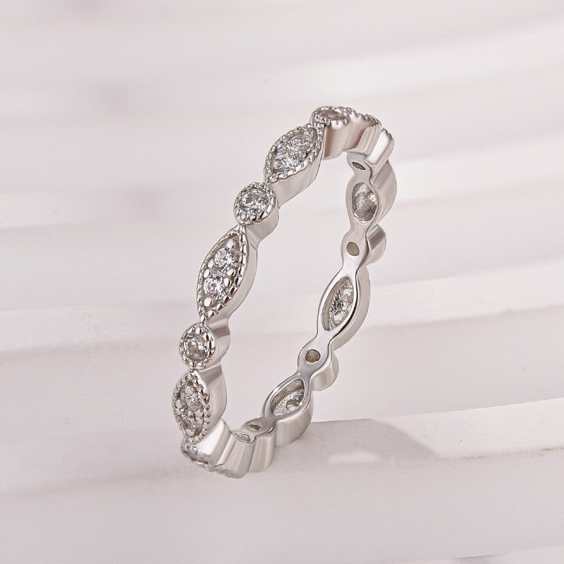 Aurevyn Moissanite 0.3Ct White Gold Pavé Eternity Wedding Ring