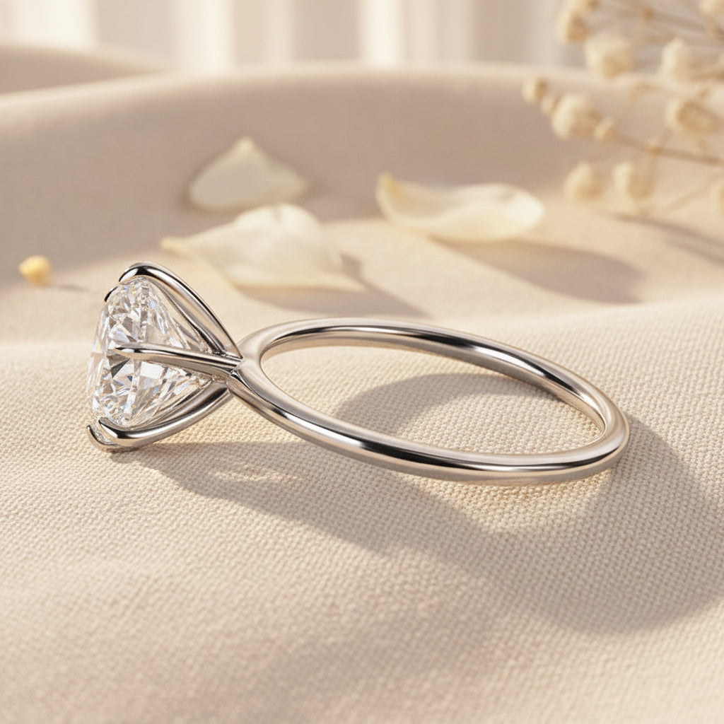 Aurevyn 2.0 Ct ~ 4.0 Ct Round Cut 6 Prong Engagement Ring For Women
