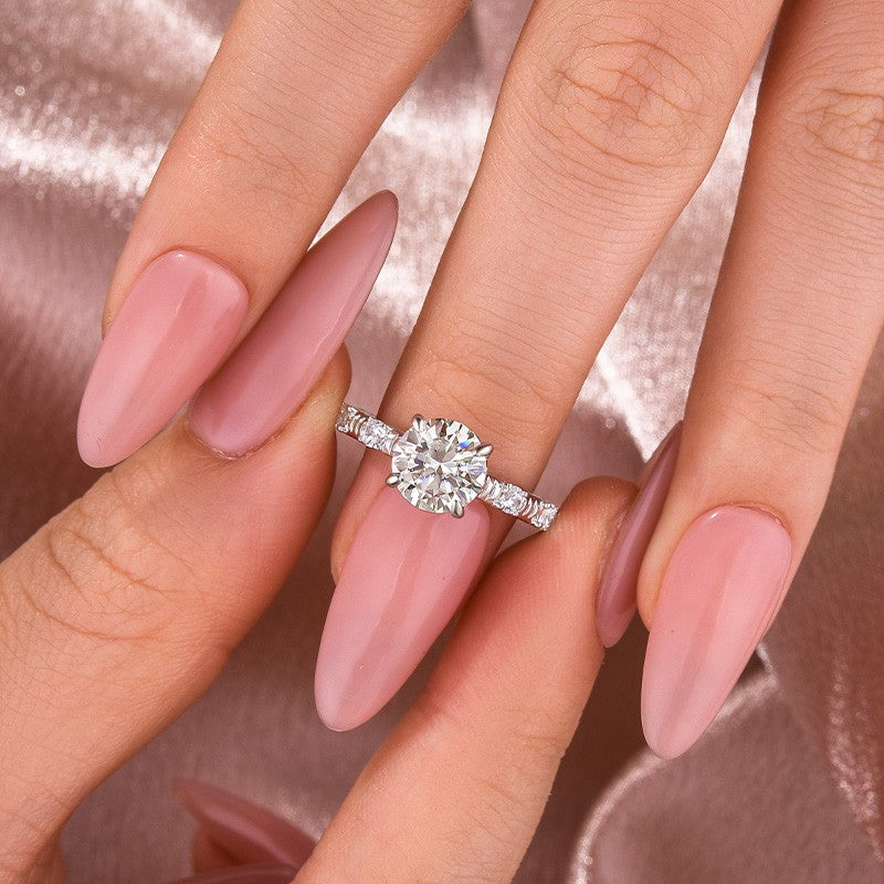 Aurevyn Moissanite 1.2 Ct Round Cut White Gold Engagement Ring