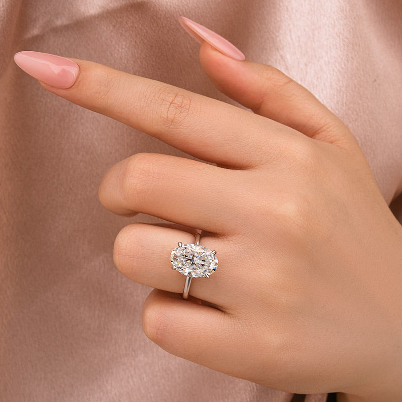 Aurevyn 2.0Ct~5.5Ct Oval Cut Promise Ring For Women