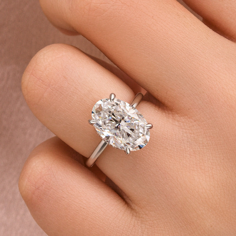 Aurevyn 2.0Ct~5.5Ct Oval Cut Promise Ring For Women