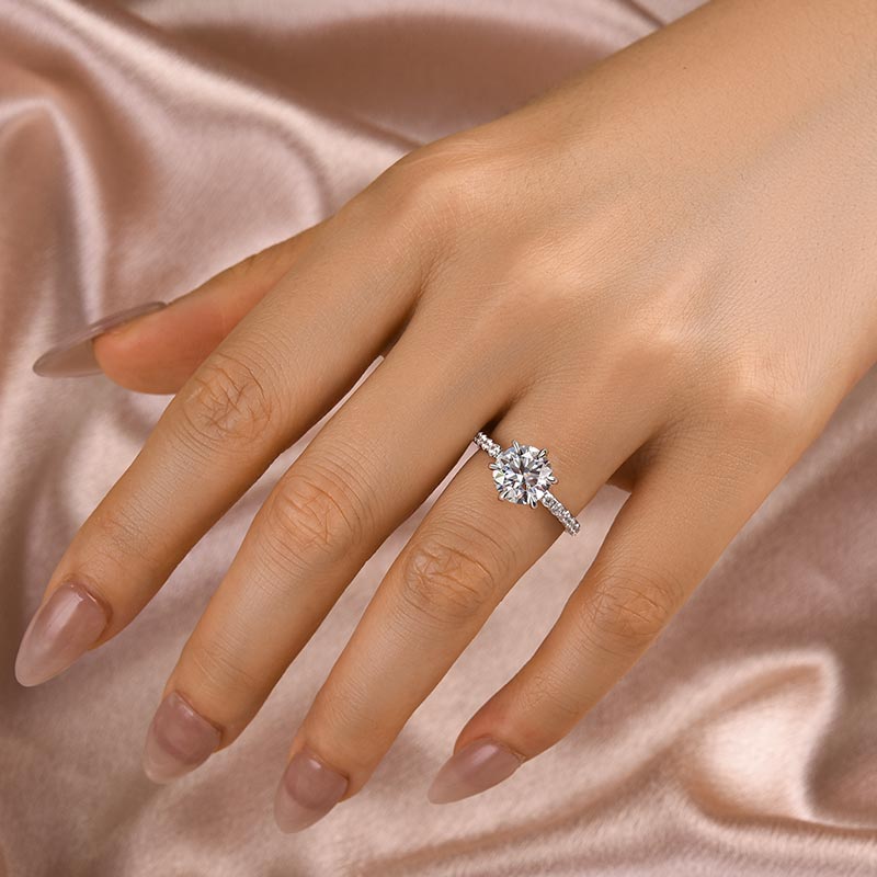 Aurevyn 2.0 Ct Hidden Halo Round Cut White Gold Engagement Ring