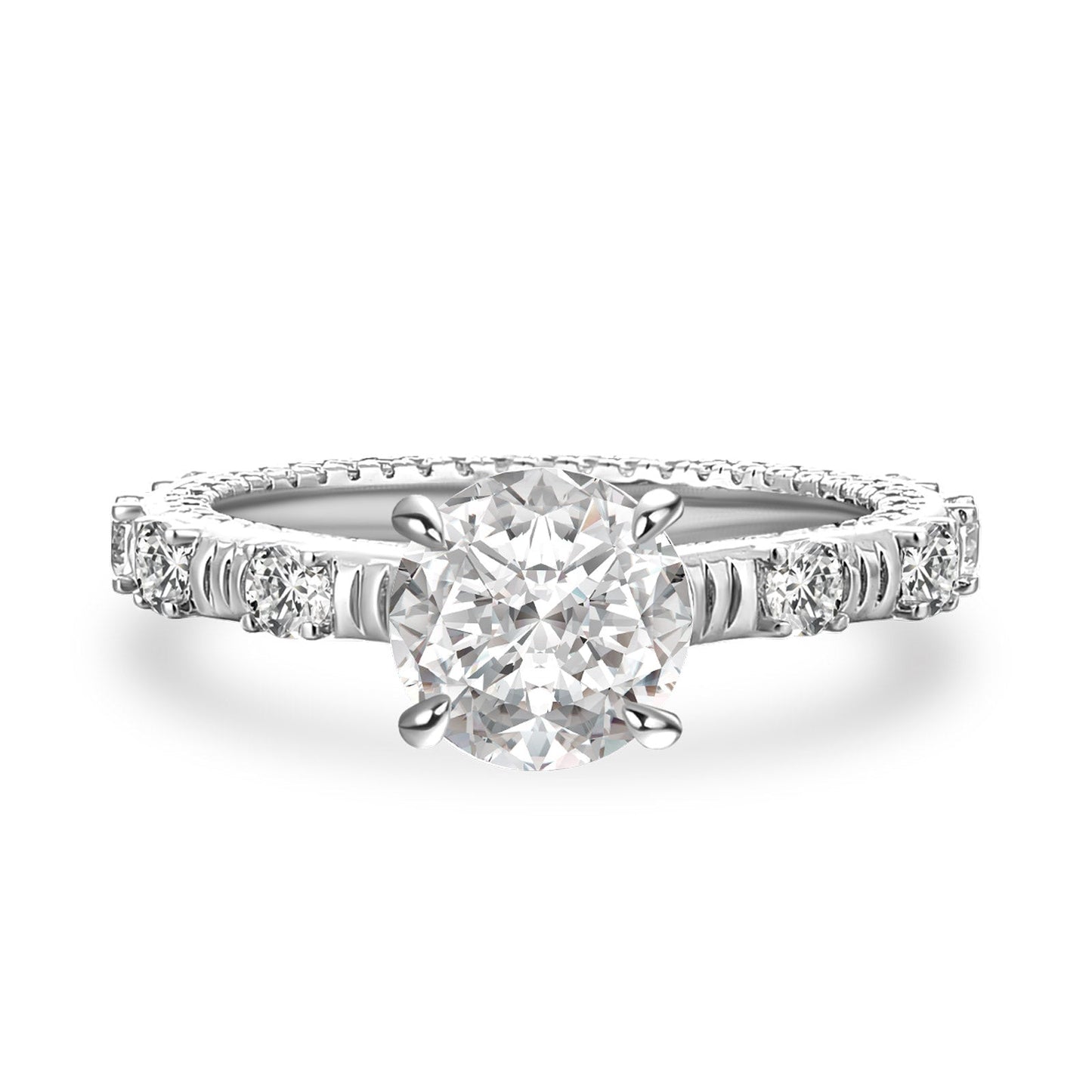 Aurevyn Moissanite 1.2 Ct Round Cut White Gold Engagement Ring