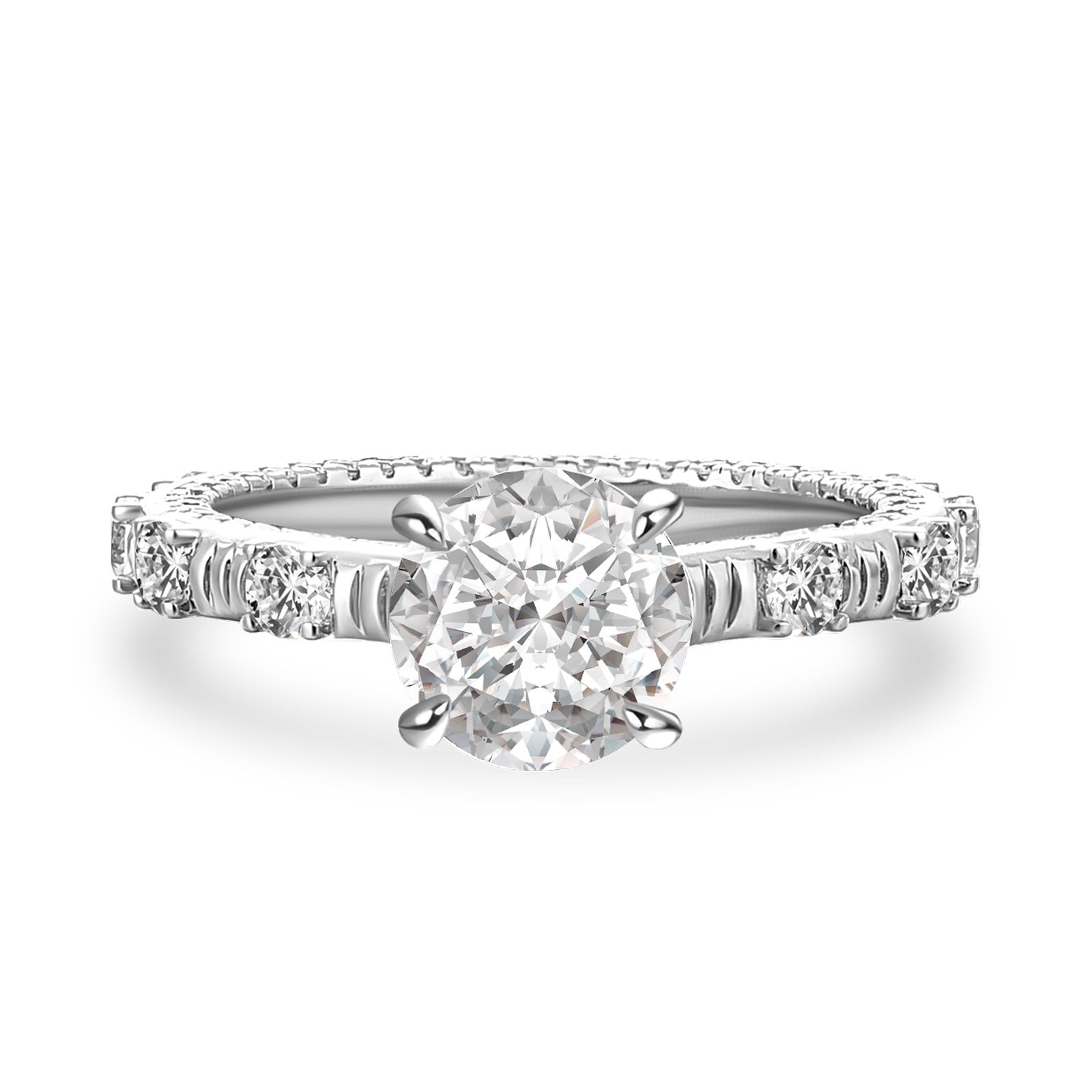 Aurevyn Moissanite 1.2 Ct Round Cut White Gold Engagement Ring