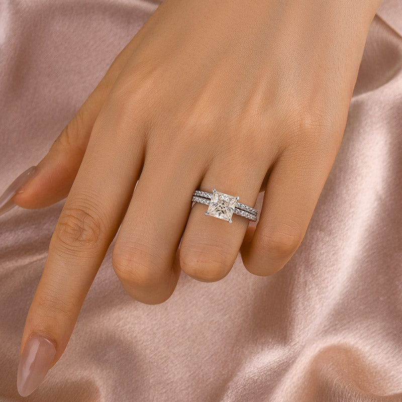 Aurevyn 2.0 Ct Princess Cut Wedding Ring Set For Women