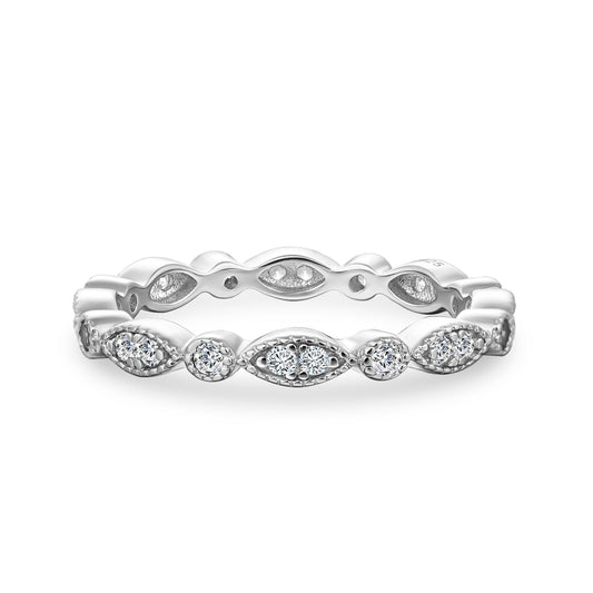 Aurevyn Moissanite 0.3Ct White Gold Pavé Eternity Wedding Ring