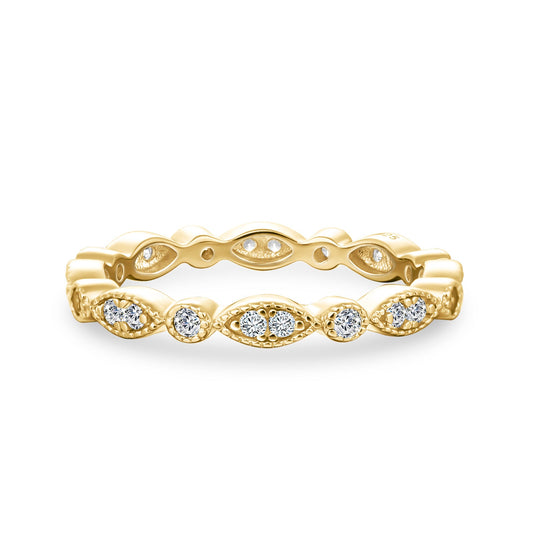 Aurevyn Moissanite 0.3Ct Yellow Gold Pavé Eternity Wedding Ring