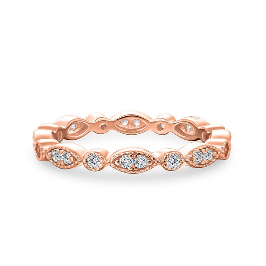 Aurevyn Moissanite 0.3Ct Rose Gold Pavé Eternity Wedding Ring