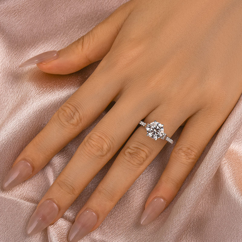 Aurevyn 2.0 Ct Bow Base Design White Gold Promise Bridal Ring
