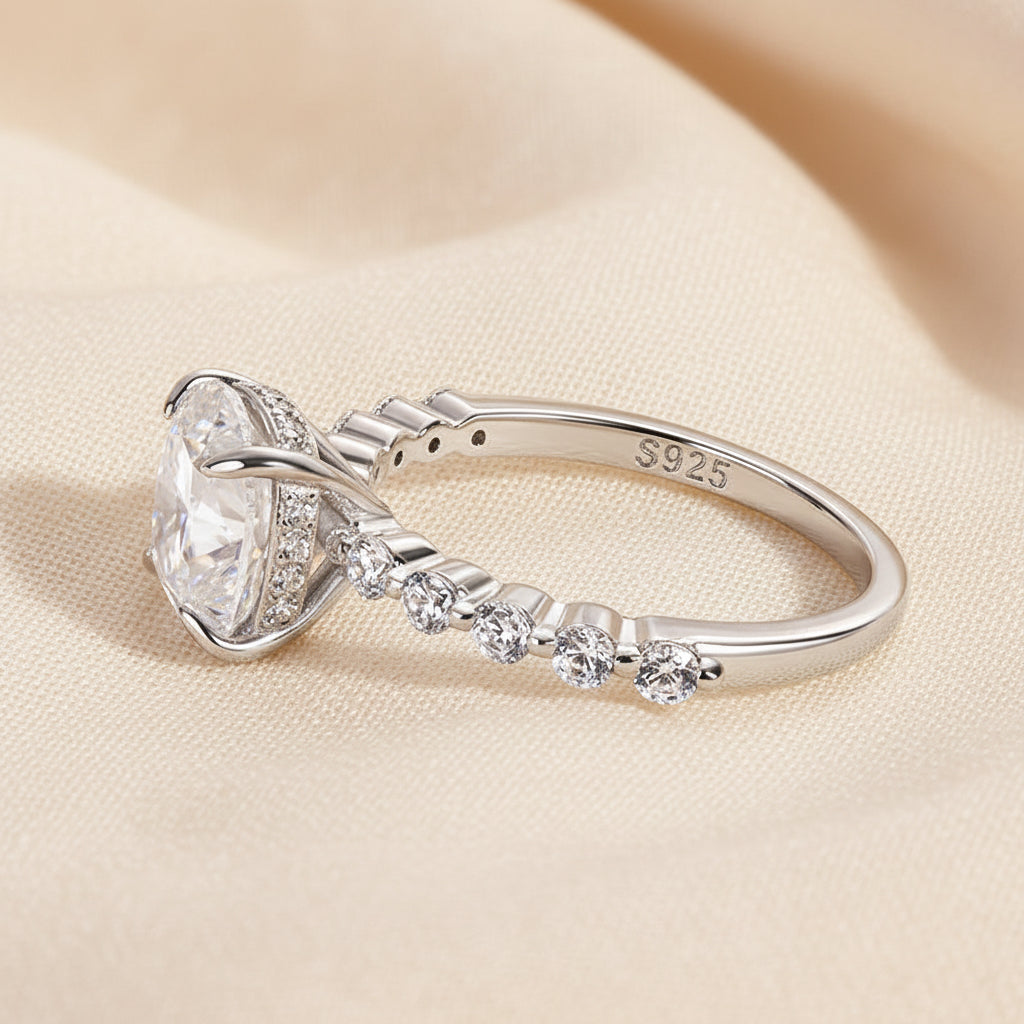 Aurevyn 2.0 Ct White Gold Cushion Cut Bridal Ring