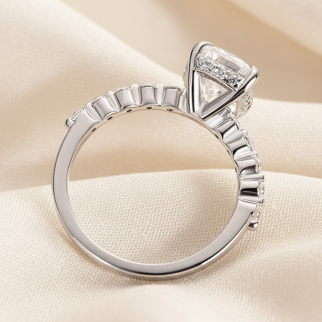 Aurevyn 2.0 Ct White Gold Cushion Cut Bridal Ring