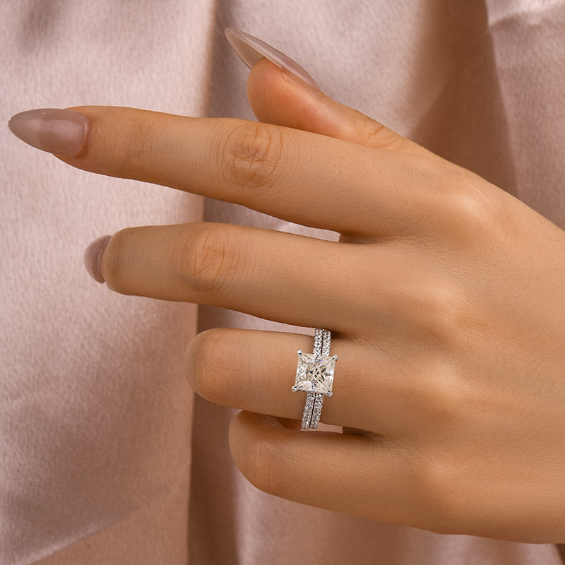 Aurevyn 2.0 Ct Princess Cut Wedding Ring Set For Women